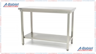 Stół nierdzewny, składany, centralny z półką 140x60cm H85-90cm - 95314701